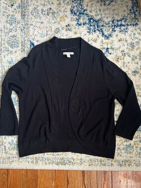 Dana Buchman Black Open-Front Cardigan